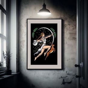 Quadro Decorativo Arte Deusa Artemis - 60X48Cm