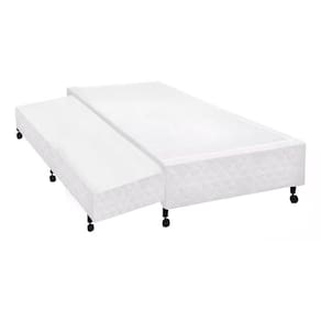 Cama Box Base c/Auxiliar Solteiro Poli Tecido White (88x188x27) - Castor
