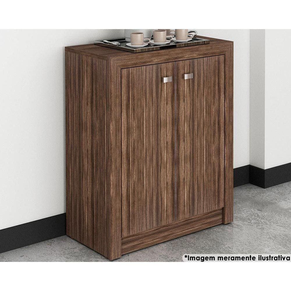 Balcão de Escritório ME4103 c/ 2 Portas Nogal - Tecno Mobili