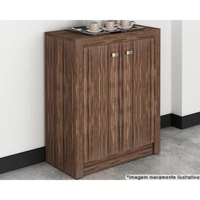 Balcão de Escritório ME4103 c/ 2 Portas Nogal - Tecno Mobili