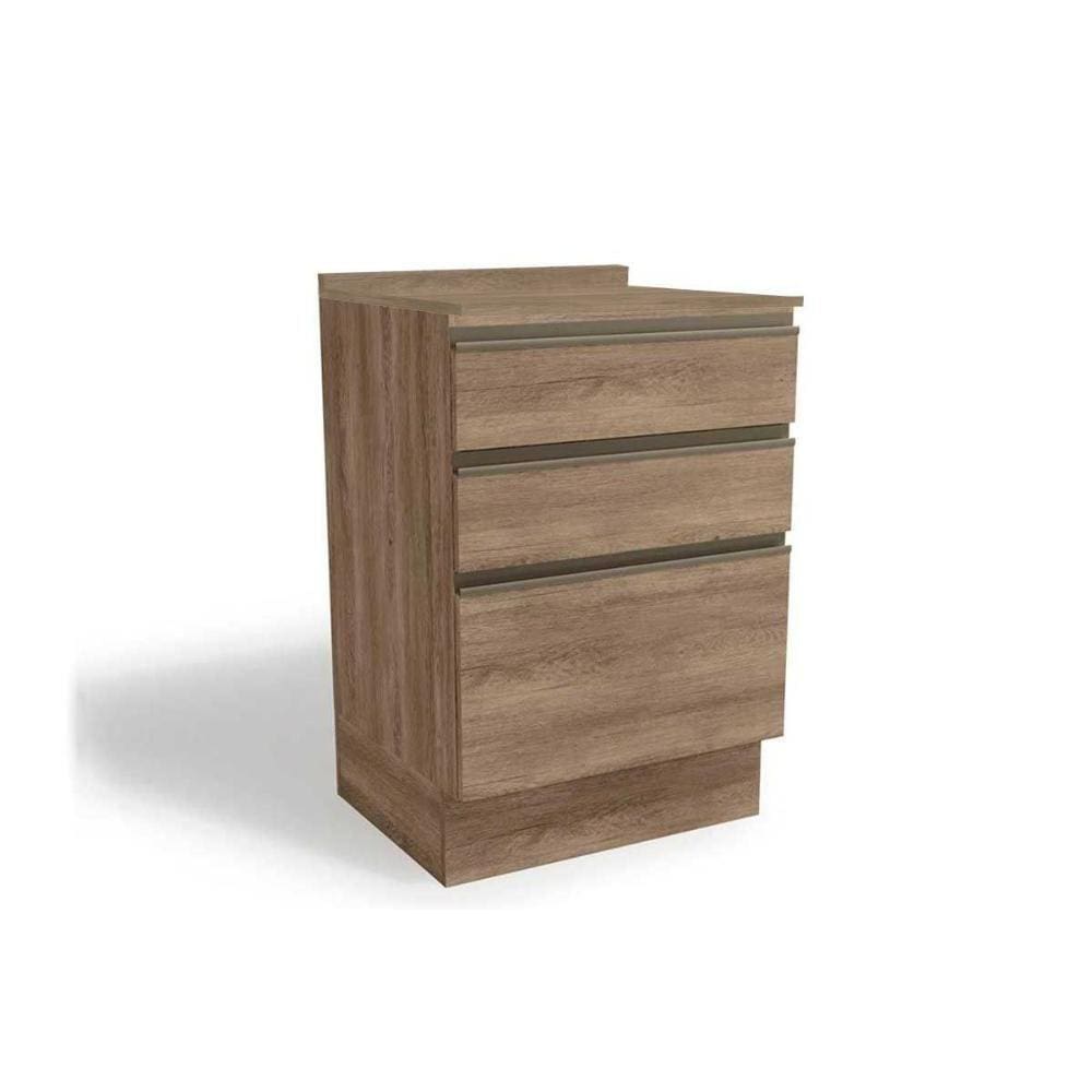 Gabinete de Cozinha Modulado Balcão Maxxi G743 3 Gavetas c/Tampo 60cm Nogal/Nogal - Kappesberg