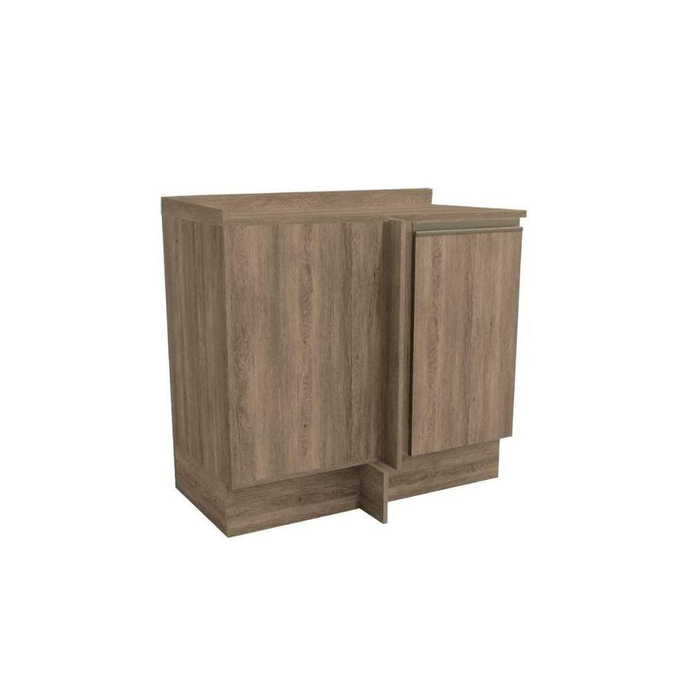 Gabinete de Cozinha Modulado Balcão Maxxi G748 Canto Reto 1 Porta c/Tampo 80cm Nogal/Nogal - Kappesberg