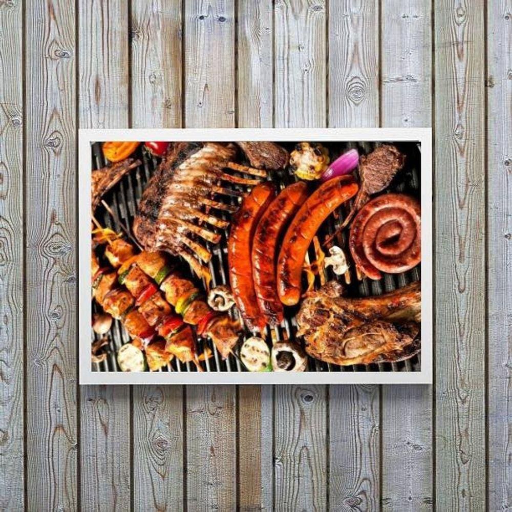 Quadro Decorativo Fotografia Carnes Churrasco 45X34Cm