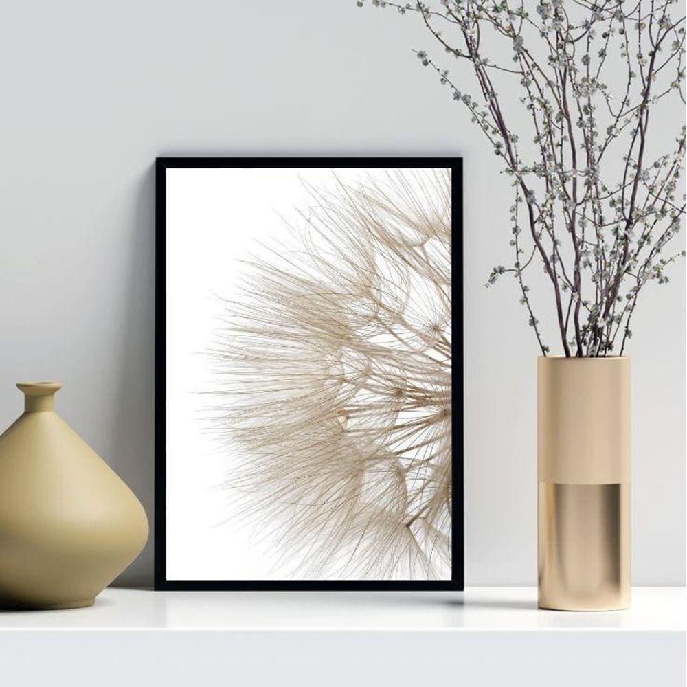 Quadro Decorativo Flor Dente De Leão Branca 45X34Cm