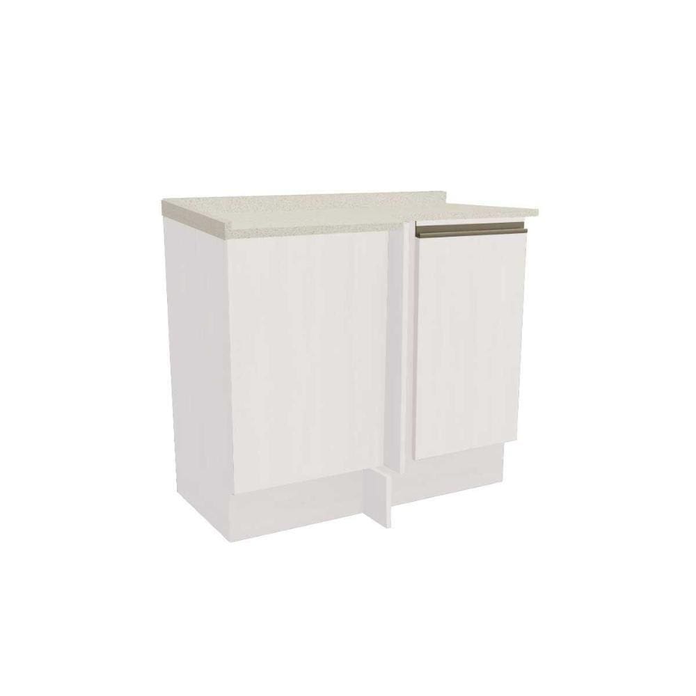 Gabinete de Cozinha Modulado Balcão Maxxi G748 Canto Reto 1 Porta c/Tampo 80cm Branco/Orion - Kappesberg