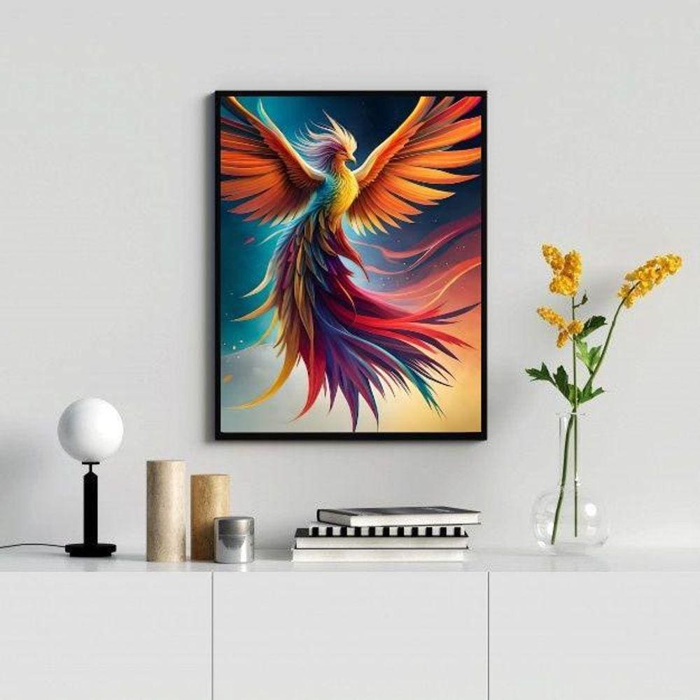 Quadro Decorativo Ave Fênix 33X24Cm
