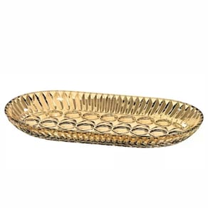 Bandeja Decorativa Vidro Porta Objetos Retangular Decoração