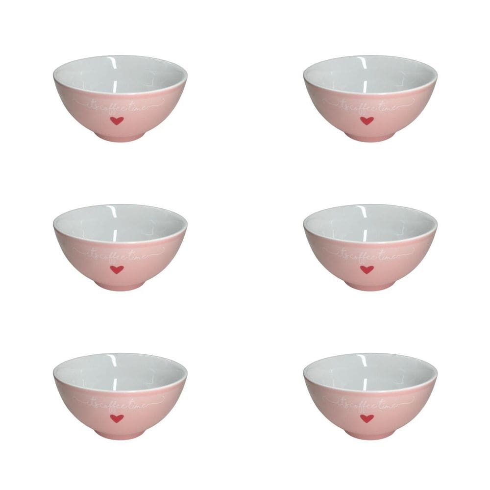Kit 6 Bowl Lamour 440Ml Rosa Etilux Pcln173Rs
