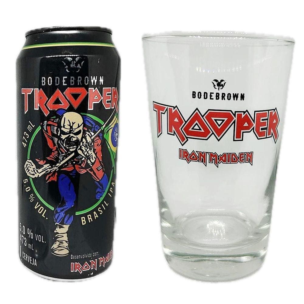 Kit Cerveja Trooper Iron Maiden Ipa Lata 473Ml + Copo 350Ml