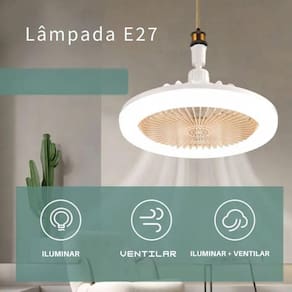 Ventilador De Teto De 30w Com Luz Integrada E27, Teto Remoto