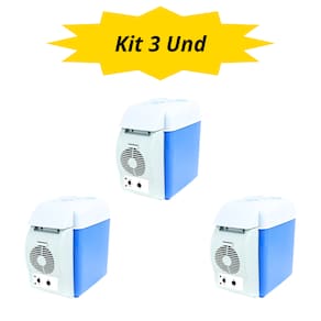 Kit 3 und Mini Geladeira Portátil Auto 7.5 lts 12v Plástico