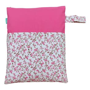 Saco Impermeável Grande Organizador Fralda Roupa Suja Limpa - Rosa Delicada Rosa