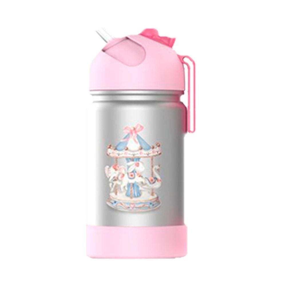 Garrafa Flip Térmica Infantil Carrossel Alça Silicone Bup