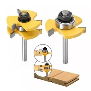 Fresa De Tupia Macho Fêmea Metal Duro Profissional Haste 6Mm