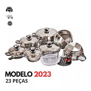 Panelas Antiaderentes Alemãs 23 Peças - Aço Cirúrgico