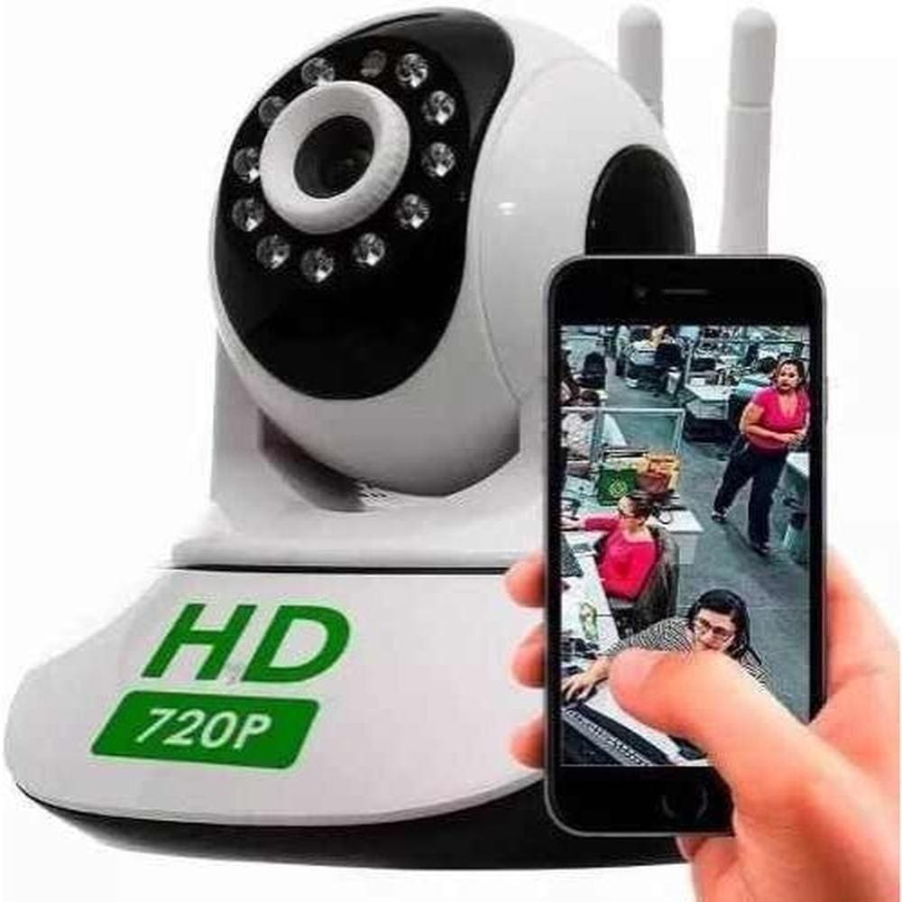 Câmera Wi-Fi Babá Eletrônica Visão Noturna 720p 3 Antenas