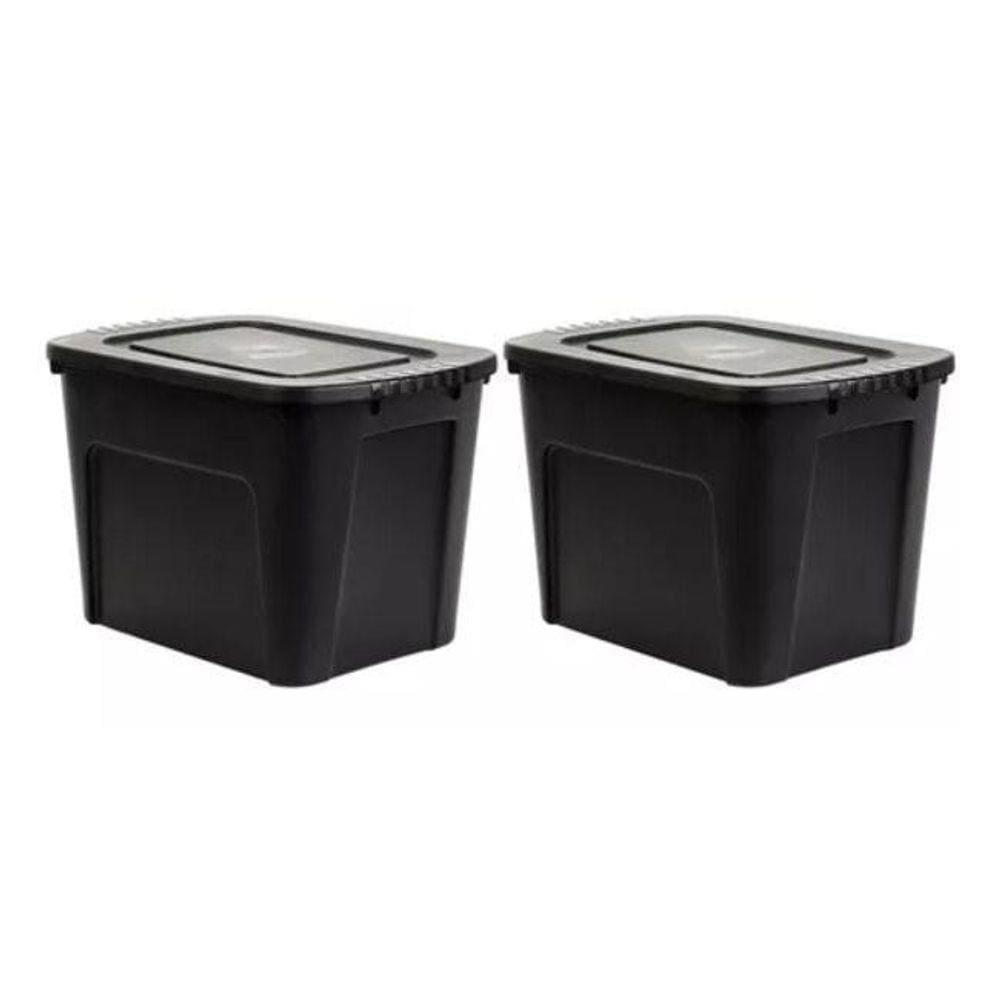 Kit 2 Caixas Organizadoras Ecobox 80L Preta