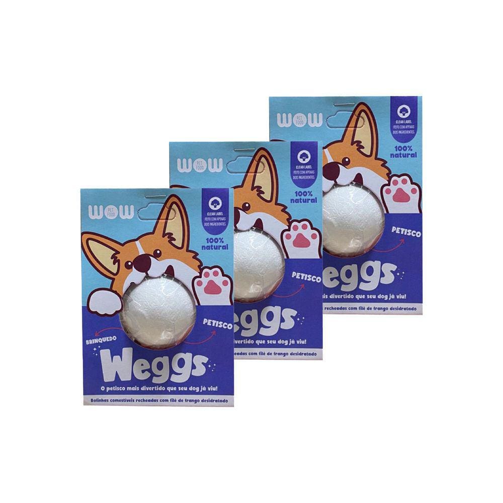 Petiscos Naturais para Cães Weggs Frango Crocante 3 Unid.