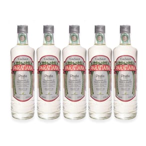 Kit 5 Cachaça Prata Paratiana 700 Ml