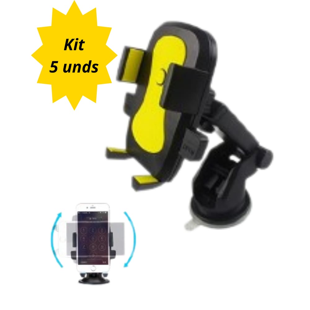 Kit 5 und - Suporte Automotivo para Celular Ventosa - Mod 5