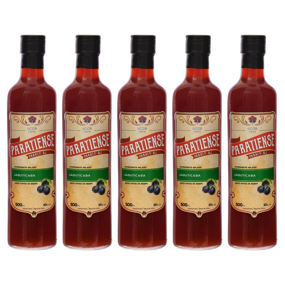 Kit 5 Licores Jabuticaba Paratiense 500 Ml
