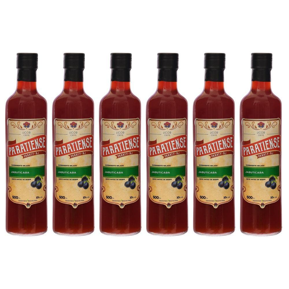 Kit 6 Licores Jabuticaba Paratiense 500 Ml