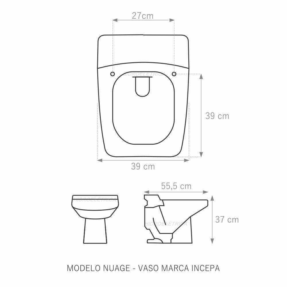 Tampa De Vaso Nuage Mogno Para Bacia Incepa Em Mdf Laqueado