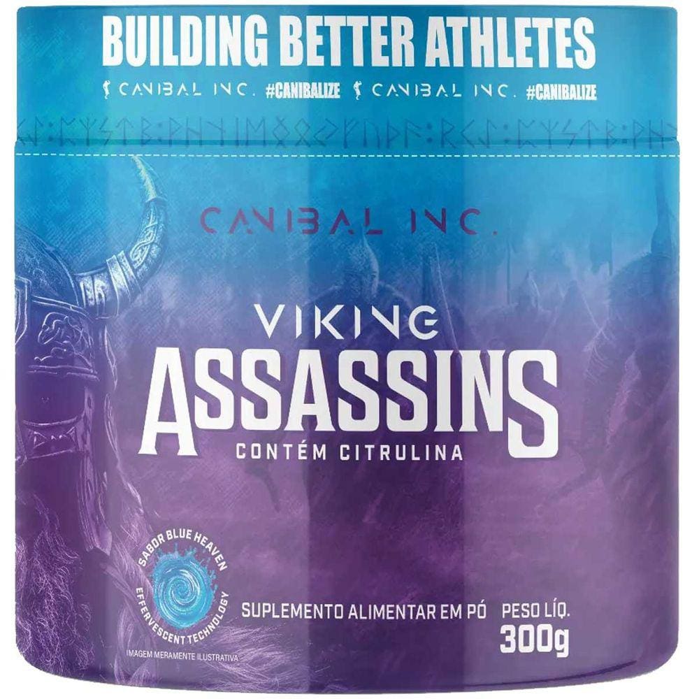 Pré Treino Viking Assassins 300g Citrulina Canibal Blue Heaven