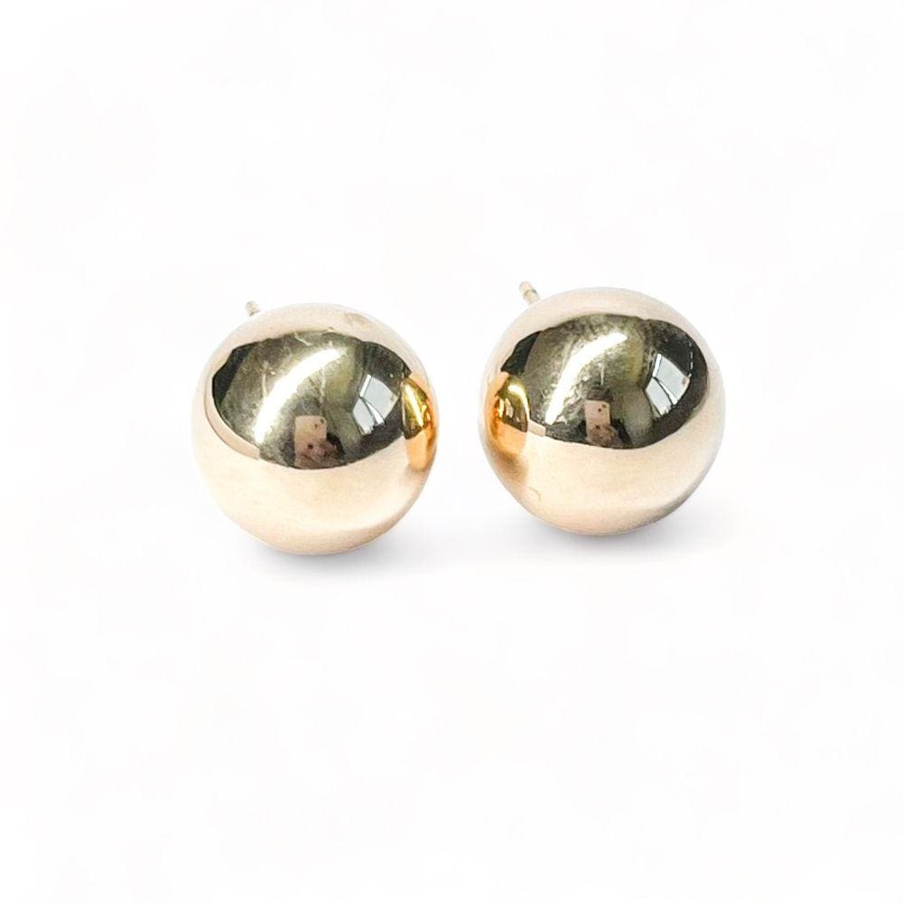Brinco Feminino Liso De Bola 10mm Folheado a Ouro 18k
