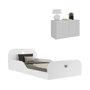 Cama Infantil Montessoriana p/ Colchão 88 x 188cm e Mesa de Cabeceira Multimóveis MP4194