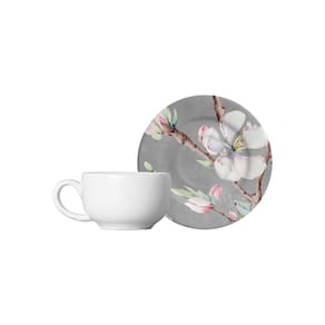 Conjunto com 6 Xícaras de Café com Pires Colecao Sakura Kika Sato 85 ml