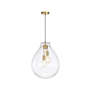 Pendente Tommy ø40xh52cm Dourado - Transparente