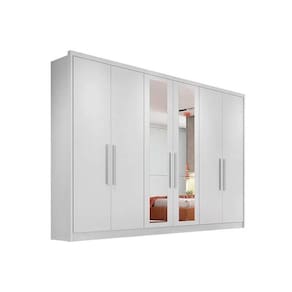 Guarda Roupa Casal 6 Portas e 6 Gavetas c/ Espelho Robust Plus Branco - Novo Horizonte