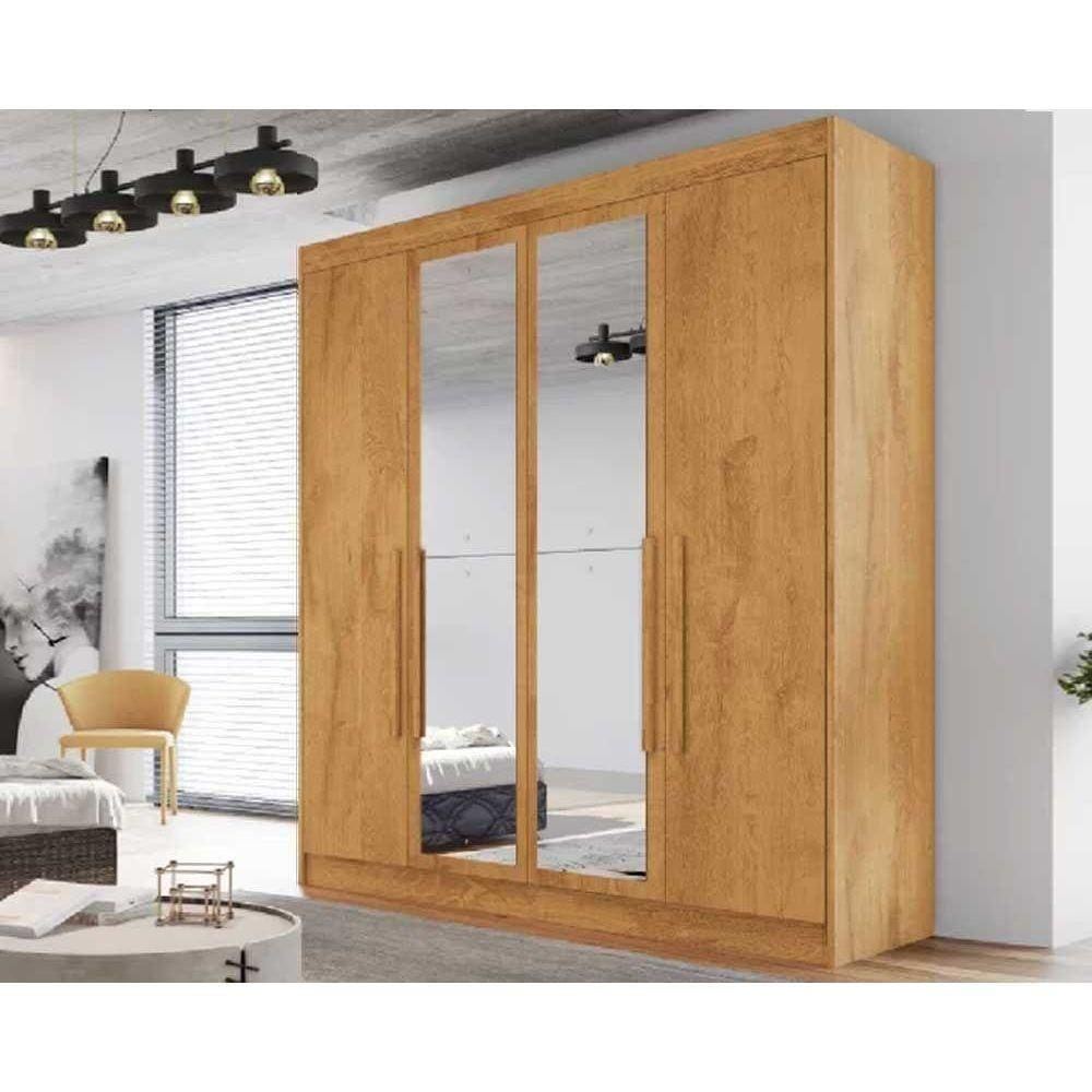 Guarda Roupa 4 Portas 3 Gavetas e c/2 Espelho Nantes Peroba - Europa