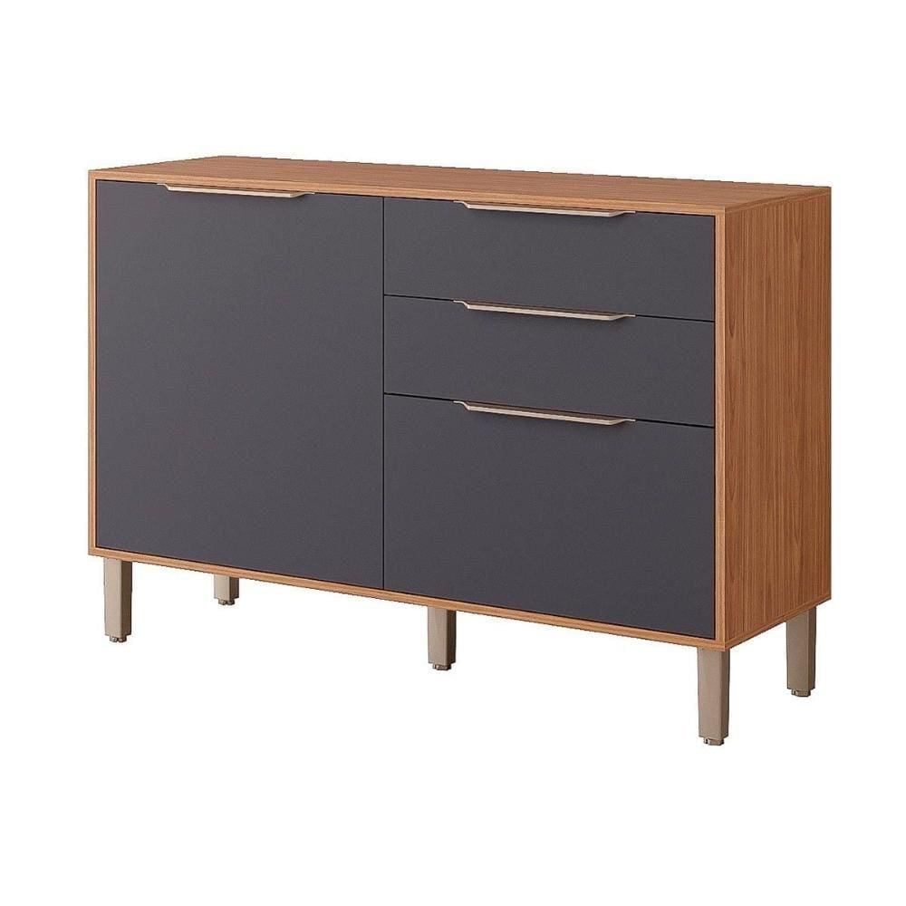 Balcão de Cozinha Divina c/2 Gavetas e 2 Portas c/Tampo 120 cm Freijo/Titanium - MGM