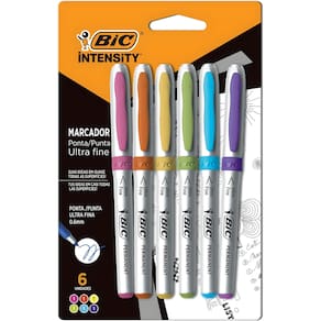 Pincel Marcador Permanente C/6 Fine 0,6mm Fashion Bic