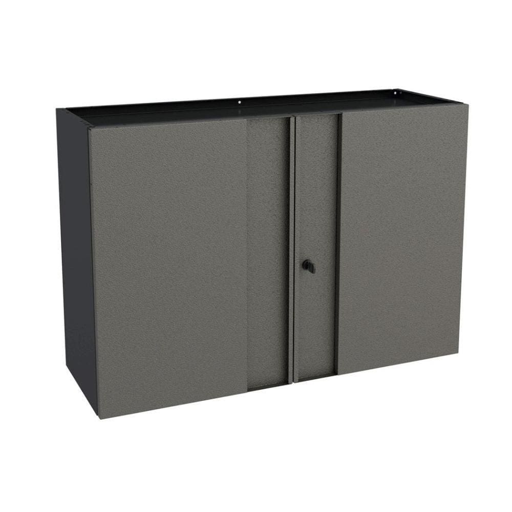 Armário Aéreo Multiuso p/Área Serviço Multibox Aço 2 Portas c/ Chave 80cm Preto/Cinza - Telasul
