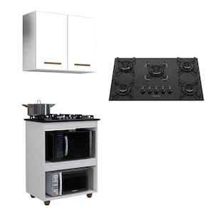 Kit Cozinha Balcão Armário Turim e Cooktop 5 Bocas Itatiaia