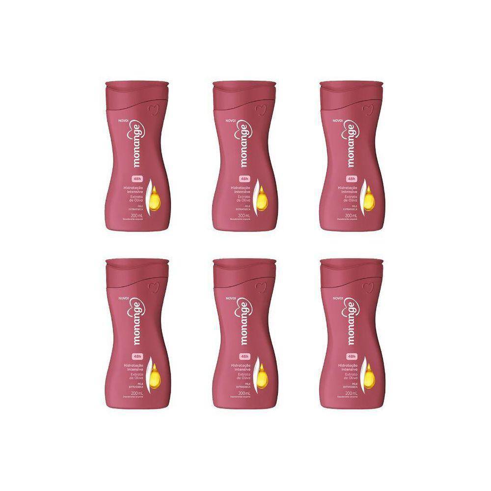 Hidratante Corporal Monange 200Ml Extrato De Oliva-Kit C/6Un