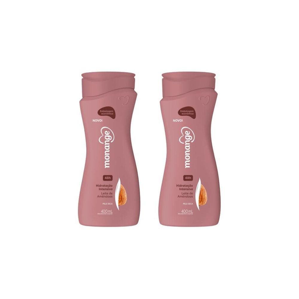 Hidratante Corporal Monange 400Ml Leite Amendoas-Kit C/2Un