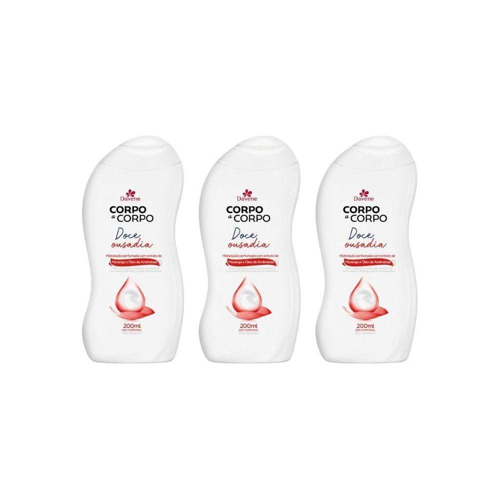 Hidratante Corp Davene Corpo A Corpo 200Ml Ousadia-Kit C/3Un