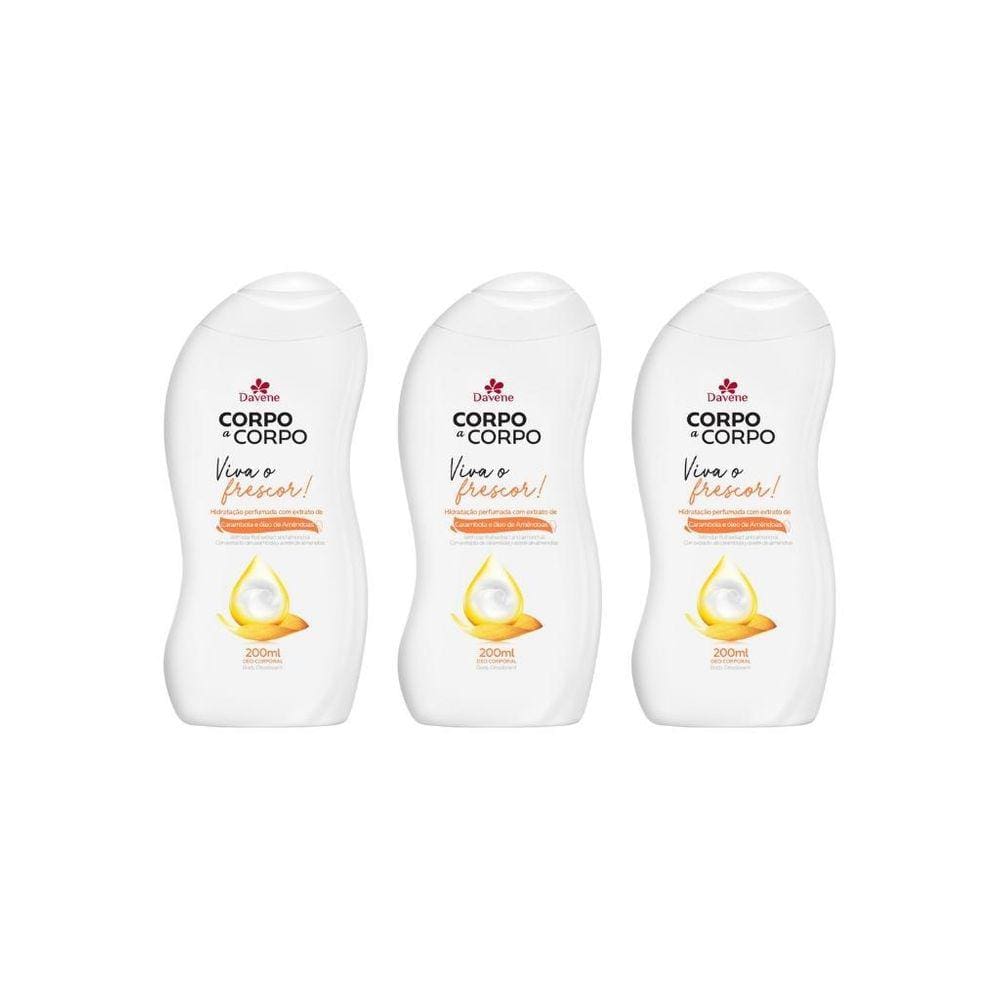 Hidratante Corp Davene Corpo A Corpo 200Ml Fresc-Kit C/3Un