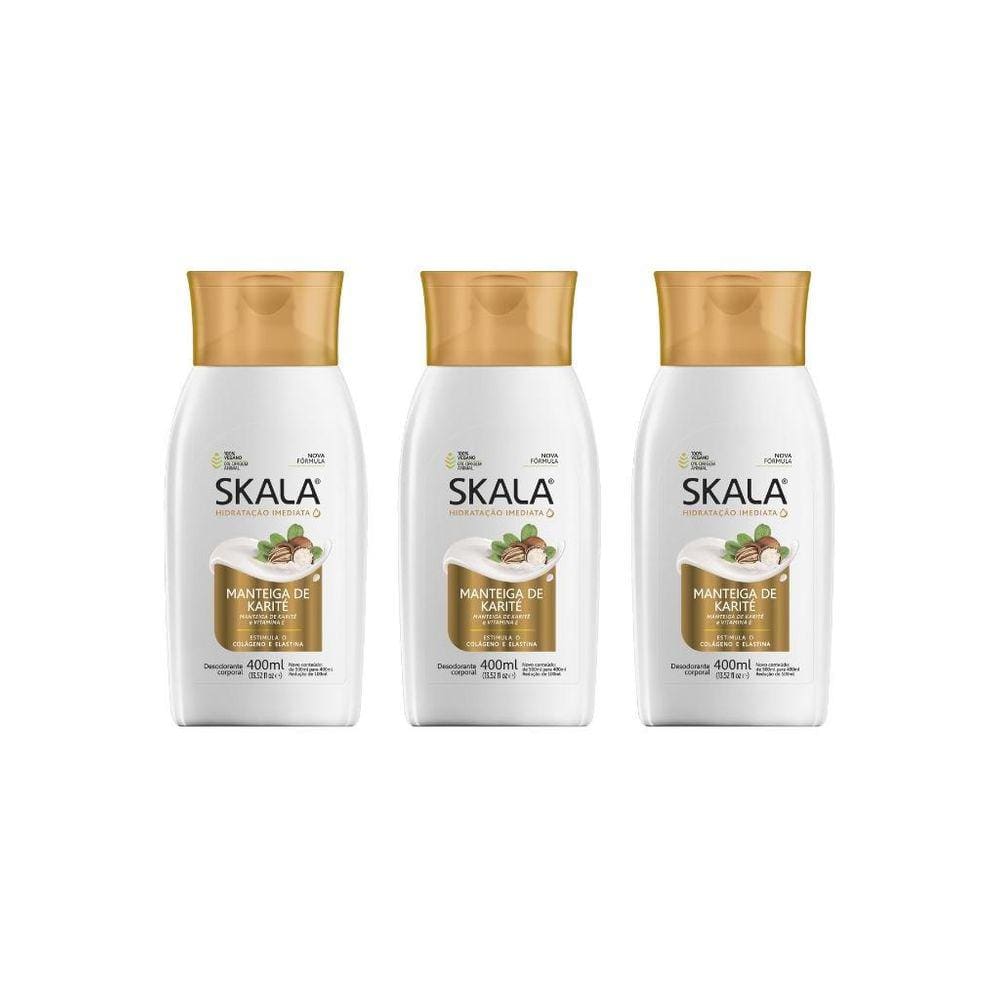 Hidratante Corporal Skala 400Ml Manteiga De Karité-Kit C/3Un