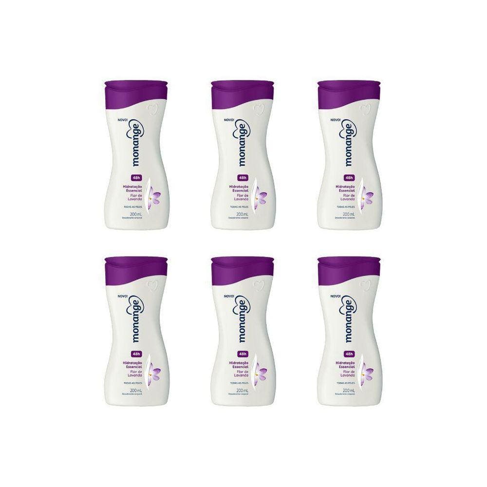 Hidratante Corporal Monange 200Ml Flor De Lavanda-Kit 6Un