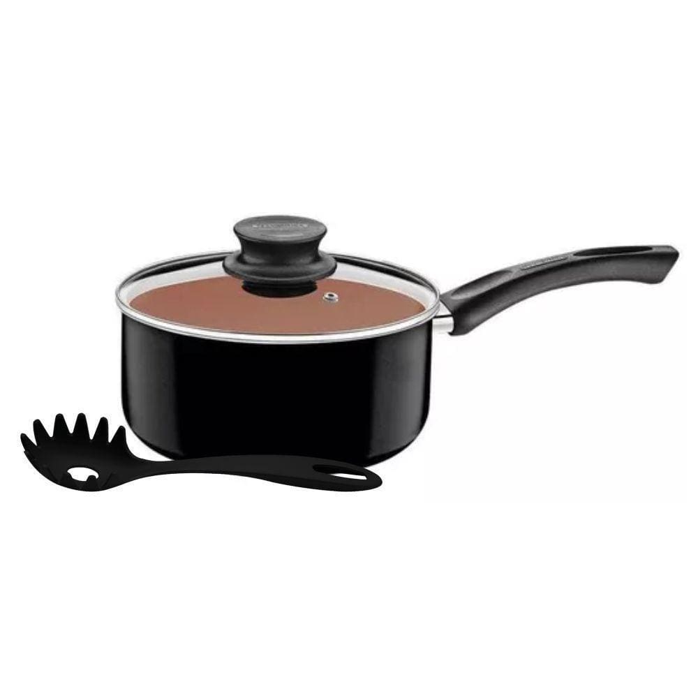 Panela Antiaderente Paris Preto 2,1L + Pegador Tramontina