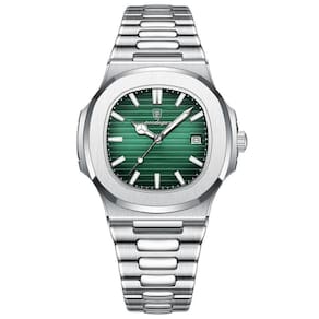 Relógio De Pulso Quartzo Em Couro Impermeável Masculino Poedagar Verde