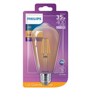 Lâmpada Led Philips Filamento 4W ST64 amarela 2500K BV E27