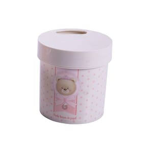 Porta Lenços de Papel Higiênico para Bebês Ursinho Rosa - Plasútil