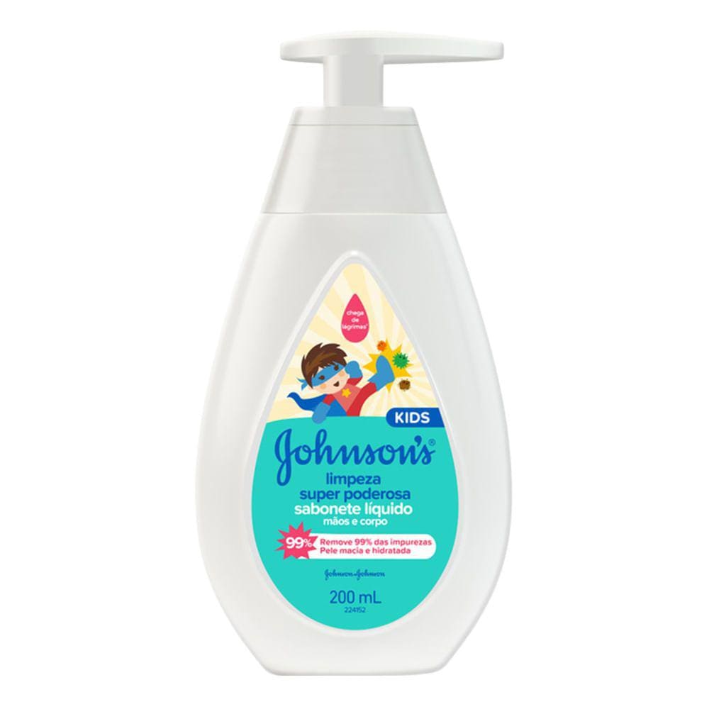 Sabonete Líquido Johnson`s Kids Limpeza Super Poderosa 200ml