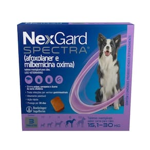 Nexgard Spectra 3 Comprimidos Proteção Completa 15,1 A 30 Kg